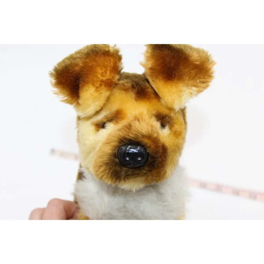 Vintage IWAYA German Shepherd Dog Plush Toy Black Brown Electronic NONWORKING 10